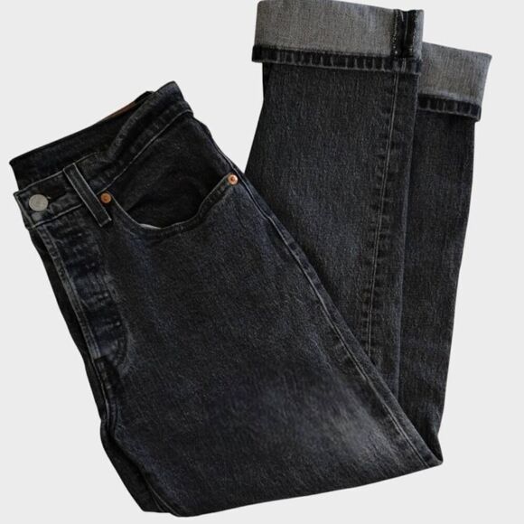 Levis Premium Womens 501 Sz 28/26 Ribcage Straight Ankle Jeans Button Fly Classi - Picture 1 of 11
